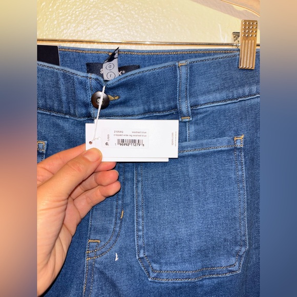 NWT SPANX Shape EveryWear Cropped Wide Leg Washed Blue Size large petite - Picture 5 of 8